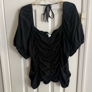 Black Ruched Women's Top